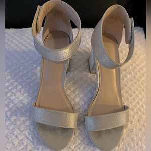 Silver sparkly shoes. Perfect condition and only wore once.